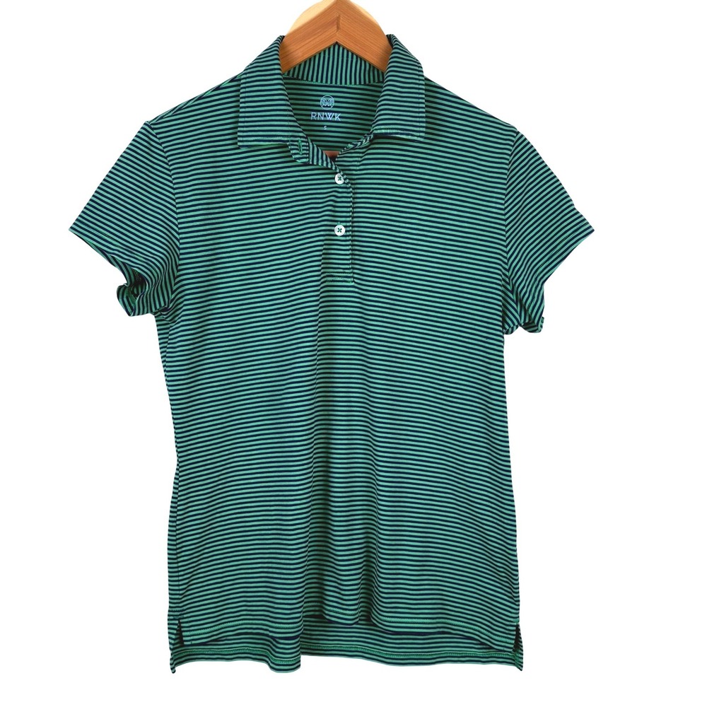 RNWK Renwick Women Pima Cotton Short Sleeve Polo Shirt Sz S Golf Classic Preppy
